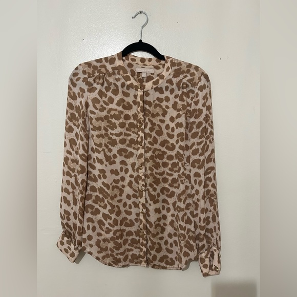 Banana Republic Tops - BANANA REPUBLIC | Leopard Print Button-Up Blouse